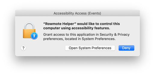 The permission prompt shown on first connection