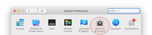 Screenshot of Security & Privacy in System Preferences